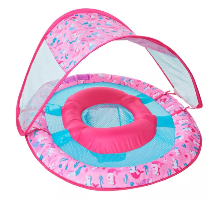 swimways baby spring float with canopy how to fold