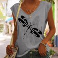 thumbnail image 5 of Birdeem T-Shirt Sans Manches à Col en V Imprimé Mode Décontractée pour Femmes, 5 of 5