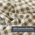thumbnail image 7 of Tan Gingham Ruffle Queen Comforter Set, Taupe Ruffled Plaid Bedding Set, Ruffled Checked Bed Comforter 3 Pieces(Tan Gingham, Queen), 7 of 7