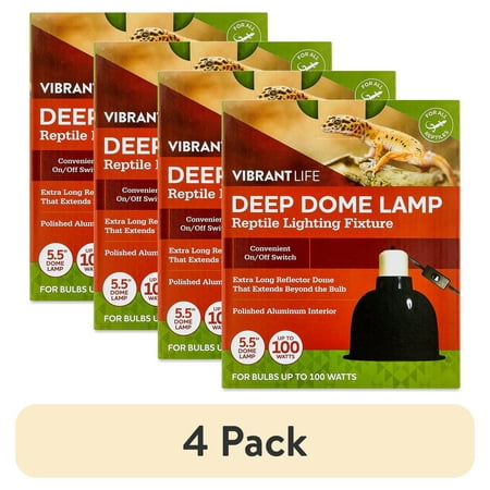 (4 pack) Vibrant Life Terrarium 5.5" Deep Dome Lamp with On/Off Switch for Reptiles