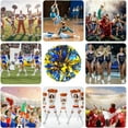 thumbnail image 6 of 20 Pack pom poms Cheerleading,Cheerleading poms Sports Dance Cheer Plastic Pom Poms Cheerleading for Sports Team Spirit (Blue Gold), 6 of 6