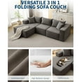 thumbnail image 3 of 108” Modular Sectional Sofa,Cloud Sectional Couch with Deep Seat,Modern Modular L-Shape Sofa Couch,Upholstered Couches for Living Room Bedroom,No Assembly,Left Facing Chaise, 3 of 7