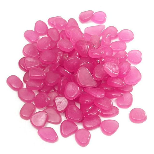 100pcs Fish Tank Fluorescent Pebble Garden Parterre Decor Glow Stone Green