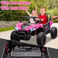 thumbnail image 6 of Towallmark 24V Kids Ride on UTV Car, 2 Seater Electric Powered Ride-on Toys Off-Road Truck with Remote Control (3.1 MPH Max Speed), Safety Belt, Storage Compartment, Music Player & LED Lights, 6 of 8