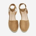 thumbnail image 2 of BURUDANI Women's Comfort Elastic Ankle Strap Shoes Espadrilles Wedge Sandals Camel Size 7, 2 of 6