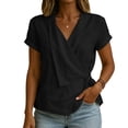 thumbnail image 3 of TGSLY Adjustable Wrap Side Tie Tops for Women Breathable Soft V Neck Short Sleeve Blouses Loose Fit Dressy Casual Solid Color T-Shirts XL, 3 of 8