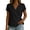 Black, variant on Women's Shirt Wrap Front Blouses V Neck Short Sleeve Linen Blend Casual Tie Waist Side Knot Tops Summer