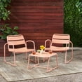 thumbnail image 2 of GDF Studio Crowningshield Outdoor Modern 3 Piece Chat Set, Matte Coral, 2 of 13