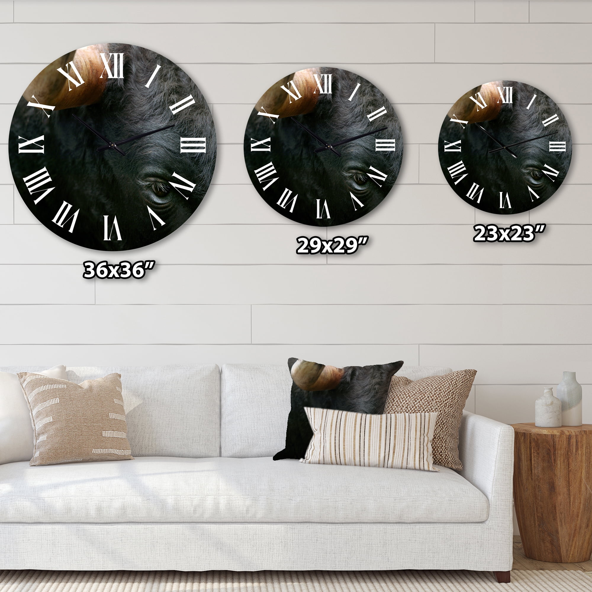 Designart 1 in Quartz Farmhouse Wall Clock