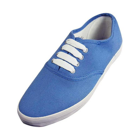 Easy USA - Womens Canvas Lace Up Shoe with Padded Insole Regatta / 7 B(M) US