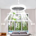 thumbnail image 3 of 110V Silent 3-Blade LED Ceiling Fan Light with E27 Universal Socket, Remote Control, Aromatherapy Function, 3-Color Dimmable Eye-Care Lighting, 9.84 Inch Diameter, 4.33 Inch Height - Ideal for Small, 3 of 6