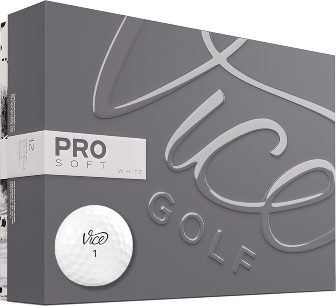 (2 pack) Vice Golf Pro Soft Golf Balls, White, 12pk