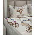 thumbnail image 5 of Ambesonne Bohemian Fitted & Top Sheet Set with Shams, Never Stop Dreaming Item, Beige and Brown, 5 of 7