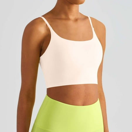 SNKSDGM Female High Neck Tank Tops for Women Athletic White Tank Top Woman with Built in Bra Ribbed Women s Slim fit Yoga Top with Straps Sports Bra with Chest Pads for Running & Fitness L