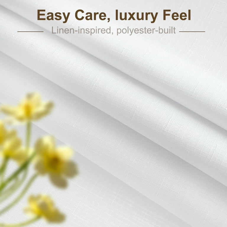 Inosoo Faux Linen Square Tablecloth, 36x36 In, White photo 8