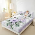 thumbnail image 7 of jejeloiu Watercolor Flowers Bed Sheets,Abstract Oil Painting King Sheets,Green Purple Ombre Sheet Set For Girls,Breathable Home Decor,4-Piece, 7 of 7