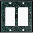 thumbnail image 2 of Metal Light Switch Plate Outlet Cover (French Victorian Frame - Double Rocker), 2 of 2