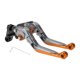thumbnail image 1 of Palancas de freno y embrague cortas y largas para Yamaha YZF R1 09-14, palanca de freno ajustable de motocicleta, aleación de aluminio, mango de titanio con extremo naranja, 1 of 1