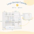 thumbnail image 2 of Curipeer 30'' Kids Bookshelf , 3-Tier Toy Storage Organizer with Removable Toy Bins, White, 2 of 8