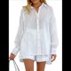 thumbnail image 3 of Conjuntos de 2 Piezas: Camisa Abotonada, Top y Pantalones Cortos, Conjuntos Casuales para Estar en Casa L, 3 of 10