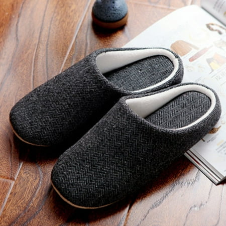 

Fashion New 2017 Winter Men s Warm Comfy Cotton Slip on Shoes Indoor Slipper