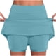 thumbnail image 1 of TaTaai Women's Summer Solid Color Mid-Waist Skirt Pants Sports Casual Bottoming Shorts Skort Elegant Versatile Breathable Daily Commute Vacation Wear Gift, 1 of 6