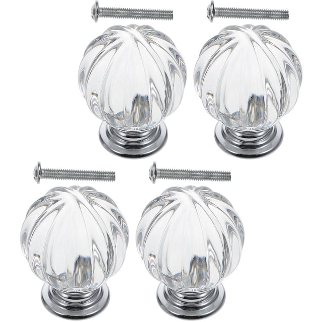 FUTUREORYY 4Pcs Crystal Lamp Finials Transparent Solid Caps Elegant Light Knob Decor for Table Lamps