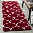 thumbnail image 3 of SAFAVIEH Hudson Arline Geometric Shag Runner Rug, Red/Ivory, 2'3" x 10', 3 of 9