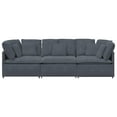 thumbnail image 3 of vidaXL Modular Sofa with Cushions Velvet Dark Grey, 3 of 5