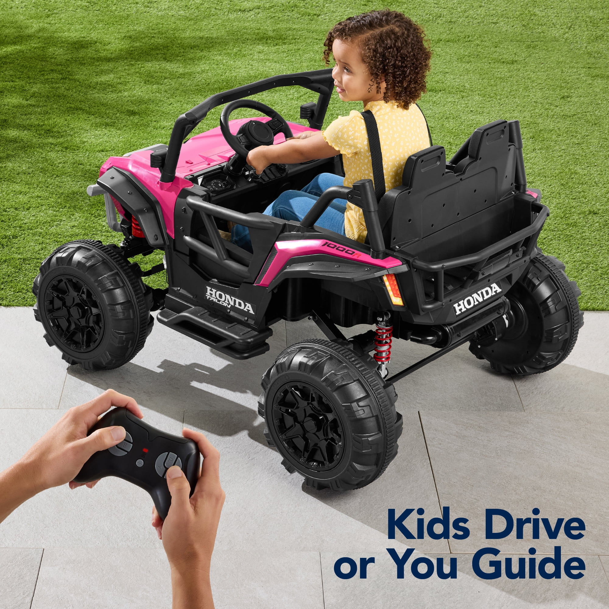 Best Choice Products Kids 24V Electric Ride-On UTV, Officially Licensed Honda Talon w/ Remote, LED Lights - Pink