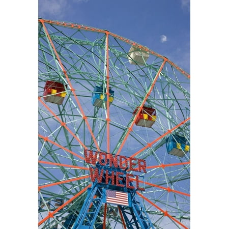Deno's Wonder Wheel Amusement Park at Coney Island in Brooklyn Print Wall (Best Amusement Parks In Pa)