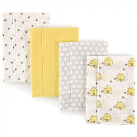 UPC: 0660168510706 | Hudson Baby Infant Cotton Flannel Burp Cloths 4pk Bee One Size