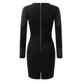 thumbnail image 6 of Womens Wedding Guest Dresses Long Sleeve Club Hot Drill V Neck Cocktail Dress Black M, 6 of 7