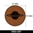 thumbnail image 2 of Saturn Planet Symbol 2.5" Faux Leather Round Engraved Iron-On Patch - Brown, 2 of 6