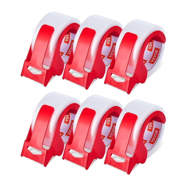 Cinta de embalaje VEVOR, 6 rollos de 1,88 pulgadas x 65 yardas con dispensador