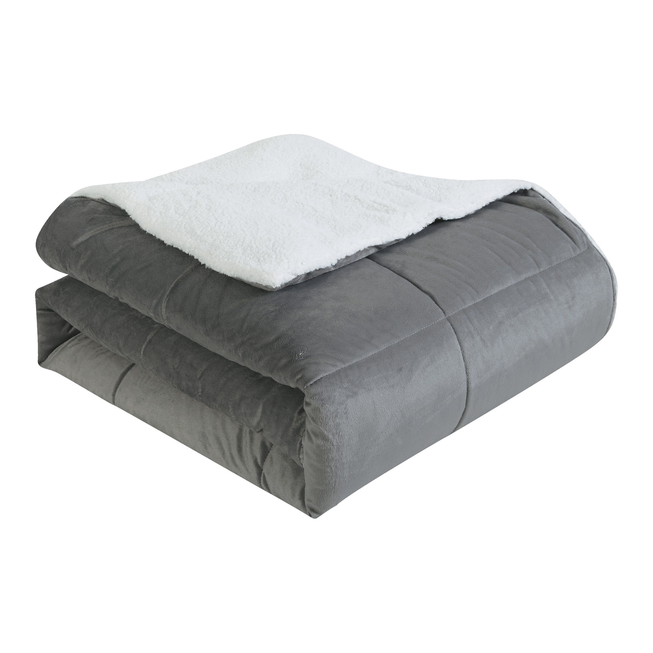VCNY Home Micromink 3-Piece Charcoal Solid Color Comforter Set, King, Adult, Unisex