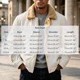 thumbnail image 2 of Ceisia Mens Lapel Corduroy Sherpa Lined Button Front Warm Winter Jacket Coat Beige XXXL Gift, 2 of 7