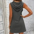 thumbnail image 4 of GigrtiJin Hoodie Dress for Women Drawstring Sports Casual Solid Color Sleeveless Slim Fashion Casual Hooded Dresses, 4 of 9