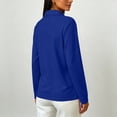 thumbnail image 6 of Stralyhd Womens V Neck Polo Shirts Long Sleeve Collared Tops Fashion Loose Casual Tunic Blouses Blue XL, 6 of 6
