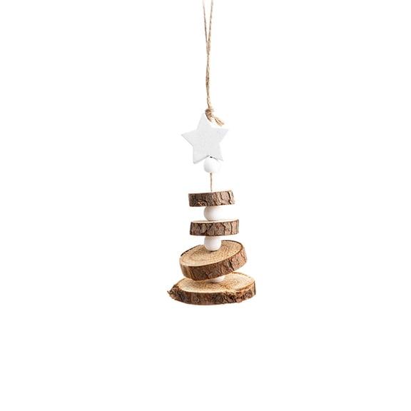 Christmas Wooden Star Ornaments Rustic Wood Hanging Decorations with Rope Christmas Tree Shaped Small Farmhouse Distressed Xmas Tree Decor for Winter Holiday Party Gifts