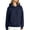 Navy, variant on Women Studded Pullover Hoodie Long Sleeve Casual Sweatshirt With Kangaroo Pocket Trendy Rivet Decor Hooded Tops for Fall Winter Daily Going‑out Streetwear