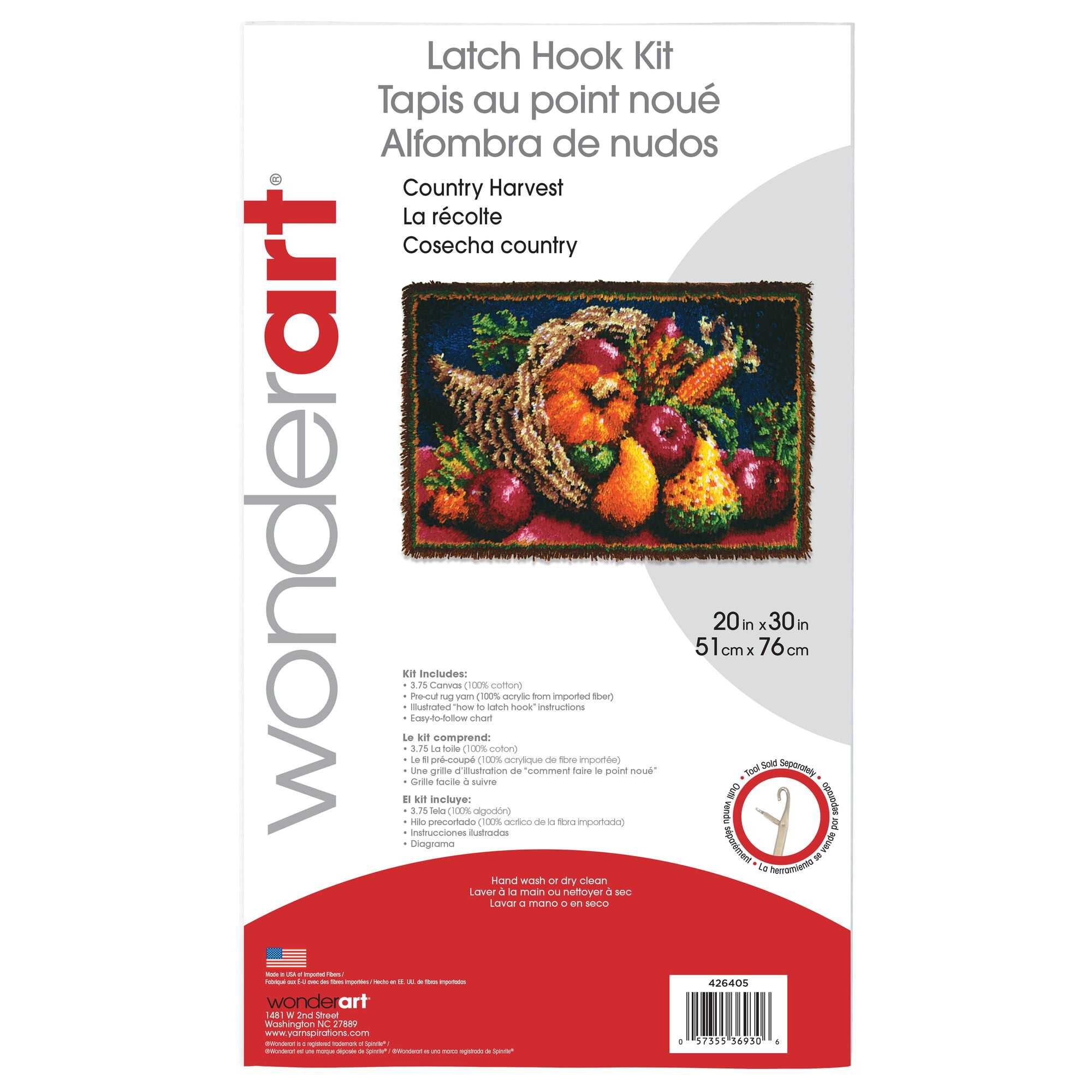 Classics Latch Hook Kit 20X30 Country Harvest
