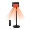 Warm-Living Electric 1500W Outdoor Adjustable Height Patio Heater with Remote and Digital Timer