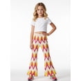 thumbnail image 2 of 7-8Y Girls Colored Flared Pants Digital Print Trousers Slim-Fit Wide Leg Flare for Spring Summer Autumn, 2 of 6