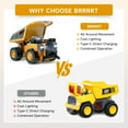 thumbnail image 6 of BRRRRT 1/64 Mini RC Dump Truck Toy, 8-Channel Remote Control Toy with Metal Bed & Light, RC Construction Vehicles, Birthday Gifts for Boys and Girls Age 3+, 6 of 7