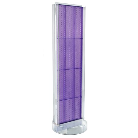 Two-Sided Pegboard Floor Display w/ C-Channel Sides on Revolving Round Studio Base. Spinner Rack Stand. Panel Size: 16 W x 60 H