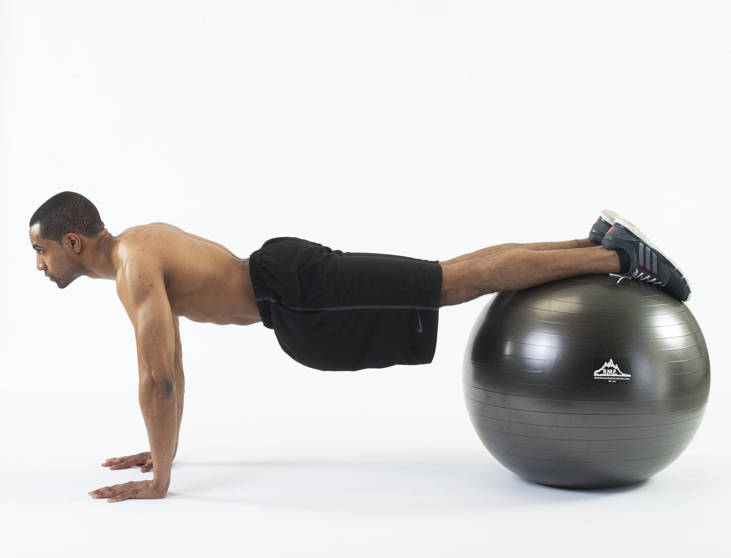 Black Mountain Products Professional Grade Stability Ball - Pro Series 1000lbs Anti-burst 2000lbs Static Weight Capacity, 75cm Black