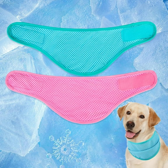 Dog Cooling Bandana - 2 Pack Instant Chill Out Pet Scarf Adjustable, Summer Outdoor Ice Neck Cooler, Prevent Sunstroke for Small Medium Large Breeds