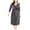 Silver, variant on gakvbuo Plus Size Dress For Women Wedding Guest Womens Casual Plus Size Half Sleeve Beaded Pleated Solid V-Neck Mid-Calf Dress
