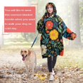 thumbnail image 4 of Wearable Oversized Blanket,Pioneer Flower Floral Print Pattern Wearable Blanket Hoodie for Adults,Cozy Hooded Blankets with Super Pockets,Super Warm Fuzzy Pullover for Women & Men, 4 of 6
